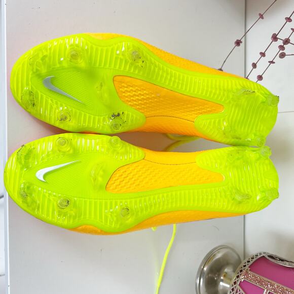 Nike By You Phantom GT2 Academy MG Soccer Cleats Orange Yellow Mens 7.5 Womens 9 - Picture 6 of 14
